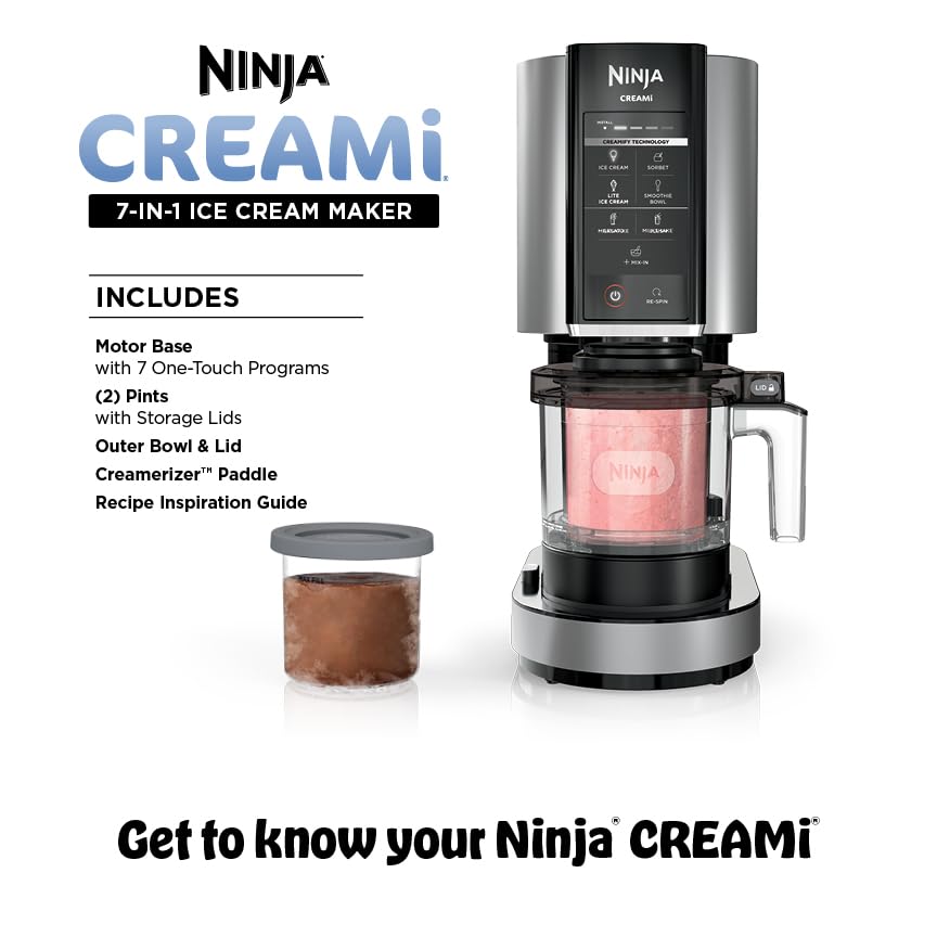Ninja® CREAMi® 7-in-1 Ice Cream Maker, Ice Cream, Gelato and more, NC301