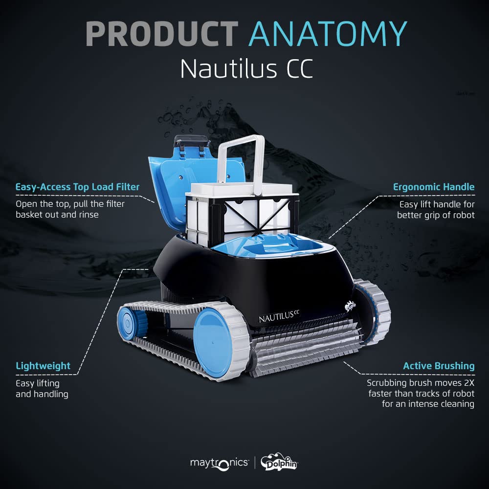 Dolphin Nautilus CC Robotic Pool Vacuum Cleaner up to 33 FT - Easy Transport Bundle with Caddy