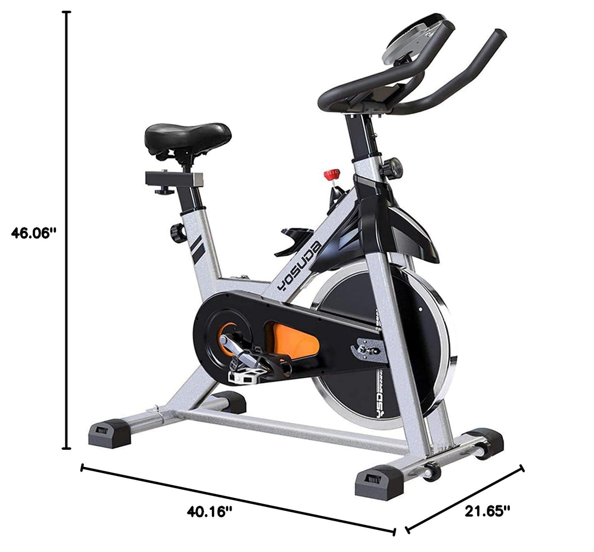 YOSUDA Exercise Bike, Brake Pad Stationary Bike for Home with Exclusive App, Magnetic Indoor Cycling Bike with 300 lb Weight Capacity, Low Noise, Tablet Holder and Fitness Courses for Weight Loss - Magnetic-Black