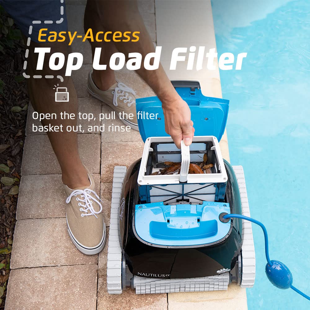 Dolphin Nautilus CC Robotic Pool Vacuum Cleaner up to 33 FT - Easy Transport Bundle with Caddy