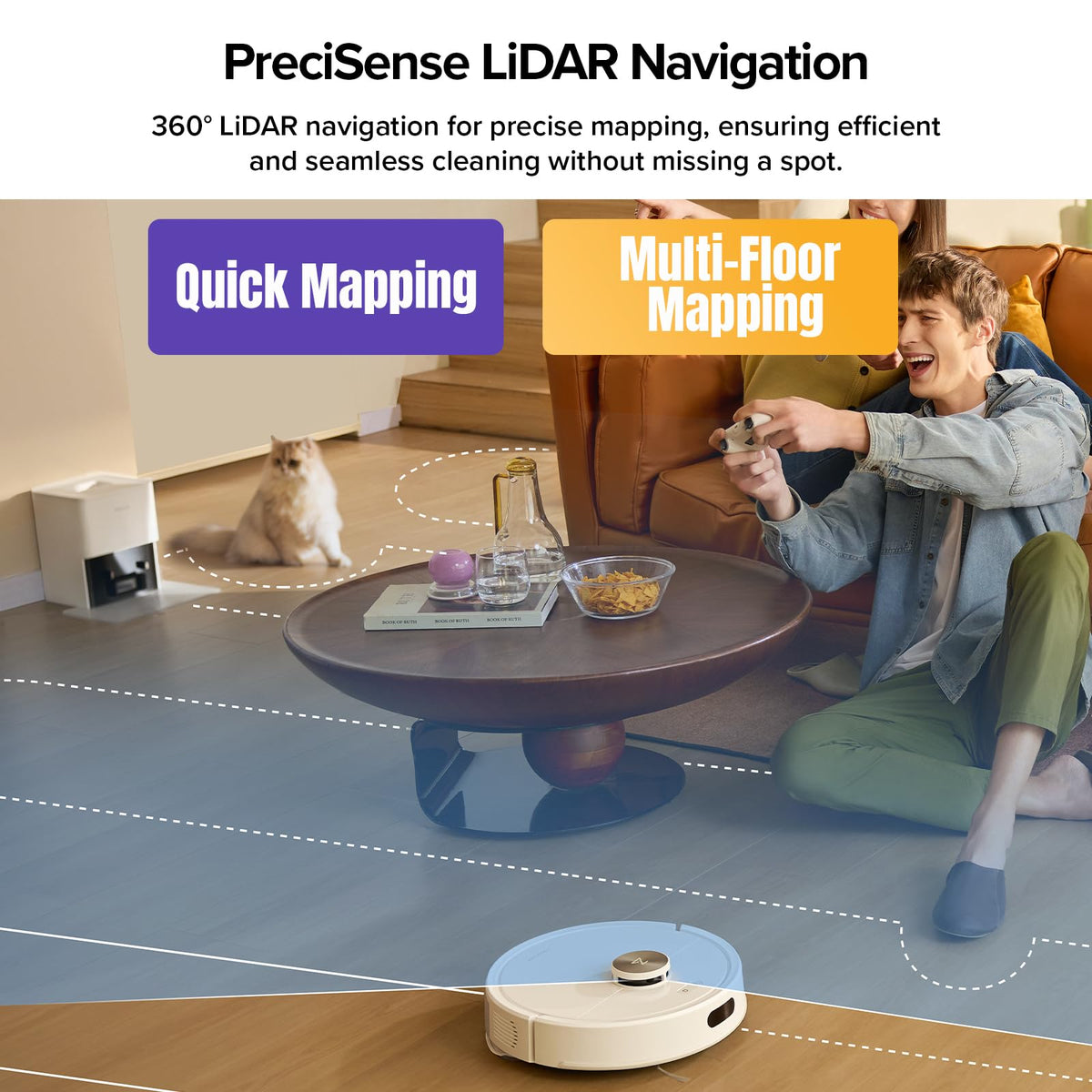 roborock Q7 M5+ Robot Vacuum and Mop, Up to 7-9 Weeks Self-Empty, 10000Pa