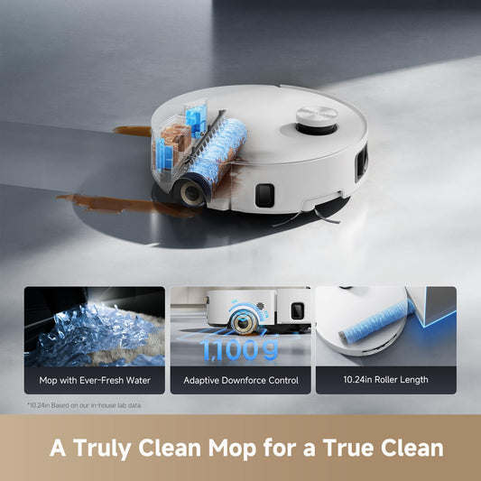 dreame Aqua10 Roller Robot Vacuum and Mop, AquaRoll Mop, 30,000Pa Suction