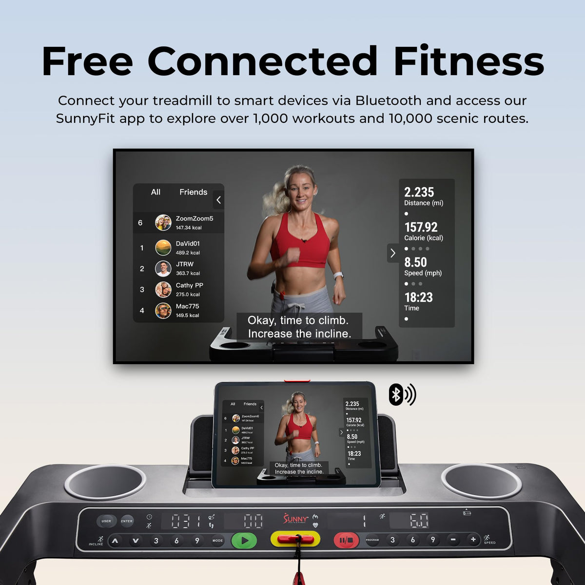 Sunny Health & Fitness Auto Incline Treadmill, Fully Assembled Walking Pad