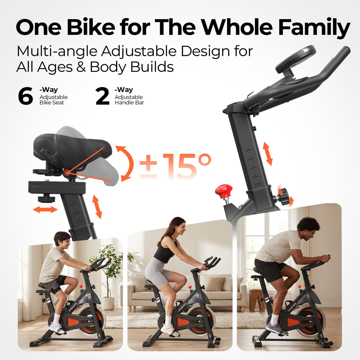 YOSUDA Magnetic Stationary Exercise Bike for Home, Indoor Cycling Bike with Exclusive App & Fitness Courses, 300 LB Weight Capacity, Quiet Magnetic Resistance, Tablet Holder, Workout Bike for Weight Loss & Cardio Training