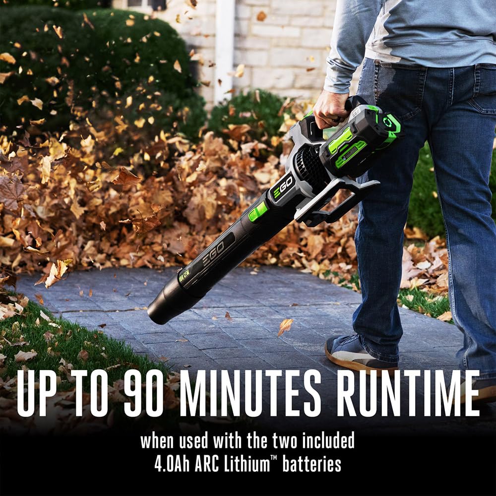 EGO Power+ Cordless Electric Leaf Blower, 880 CFM, Two Batteries - LB8803-2