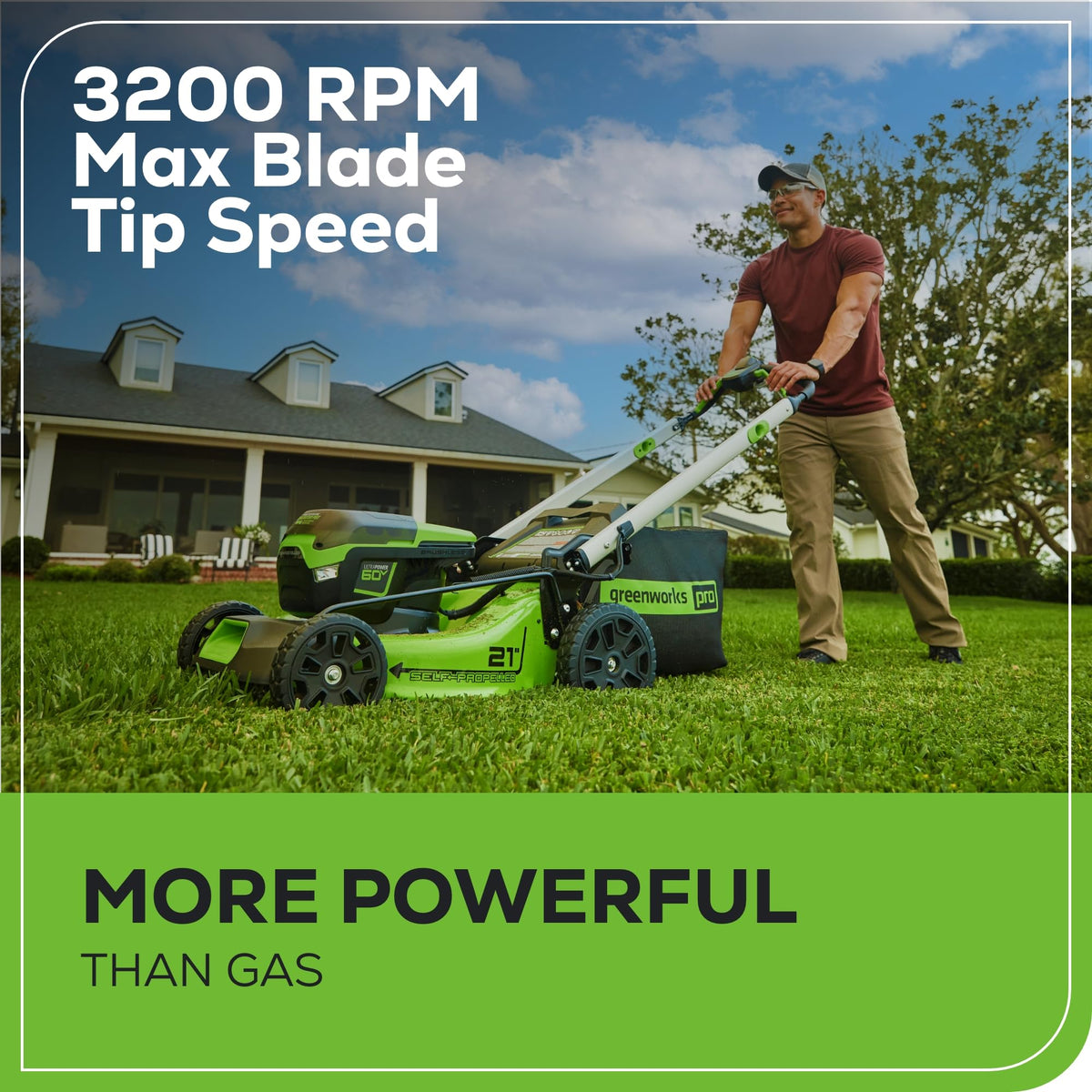 Greenworks 60V 21in Self-Propelled Lawn Mower, (2) 4.0 Ah Battery Kit