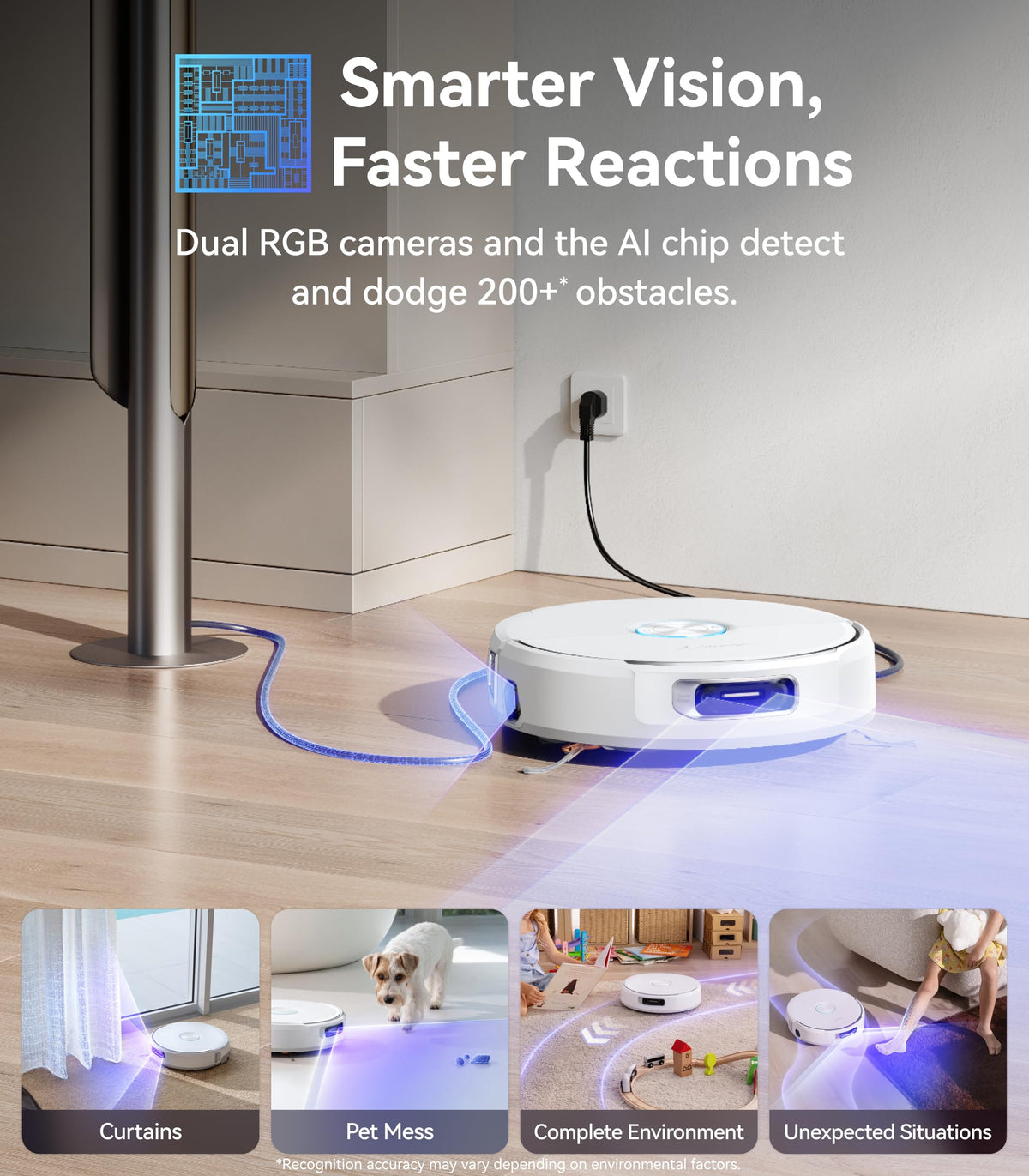 NARWAL Flow Robot Vacuum and Mop Combo, 22000Pa, AI Avoidance, Ivory White