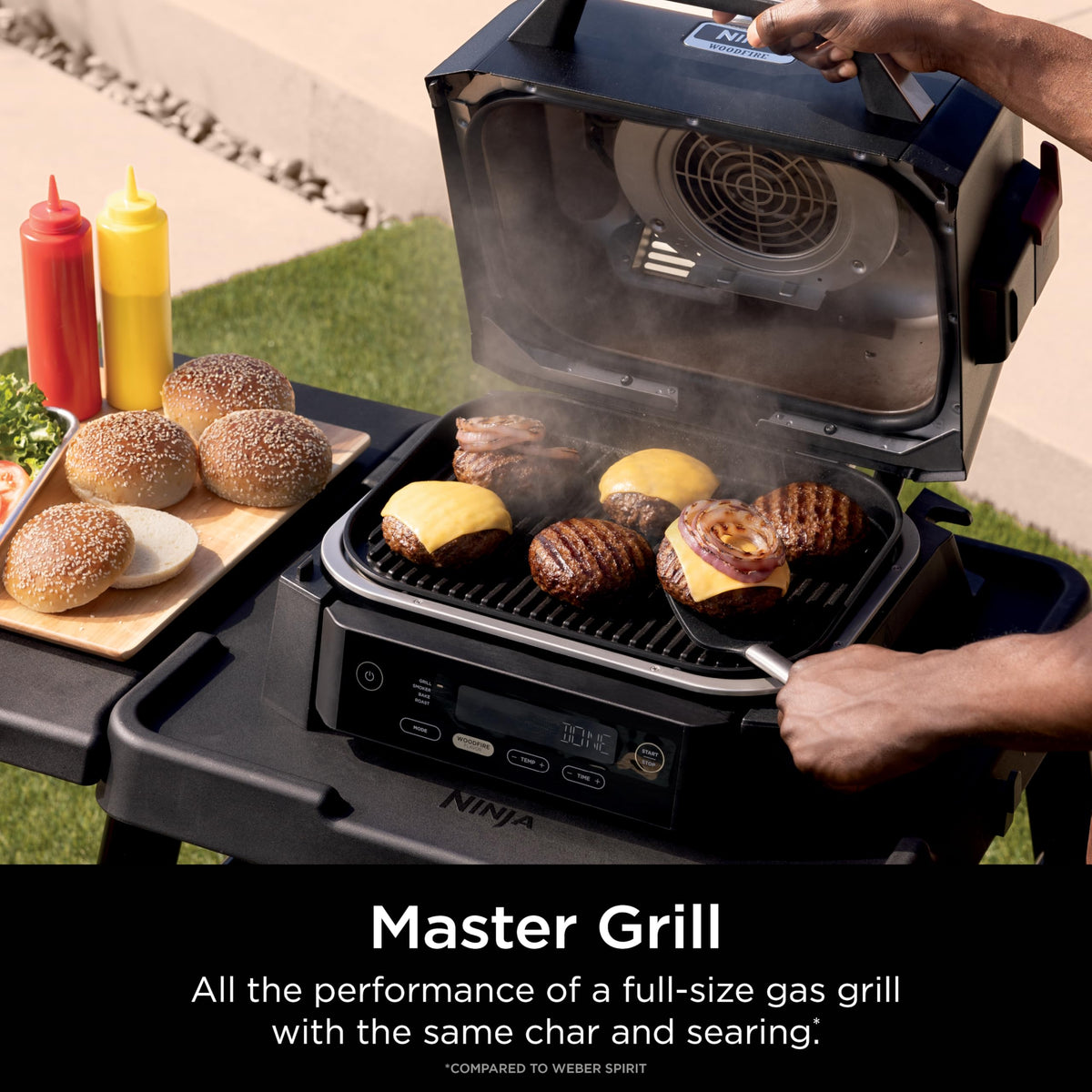 Ninja Woodfire Outdoor Grill & Smoker, 3-in-1 BBQ, Bake & Roast, OG301
