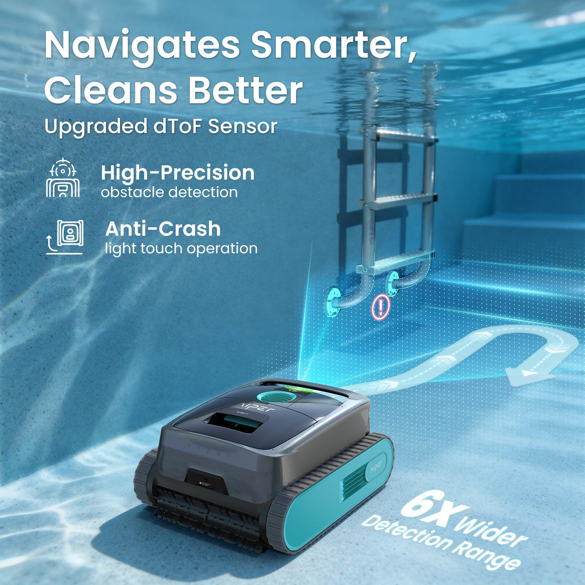 Aiper Scuba S3 Robotic Pool Cleaner with Auto-Parking & Alerts, Azure