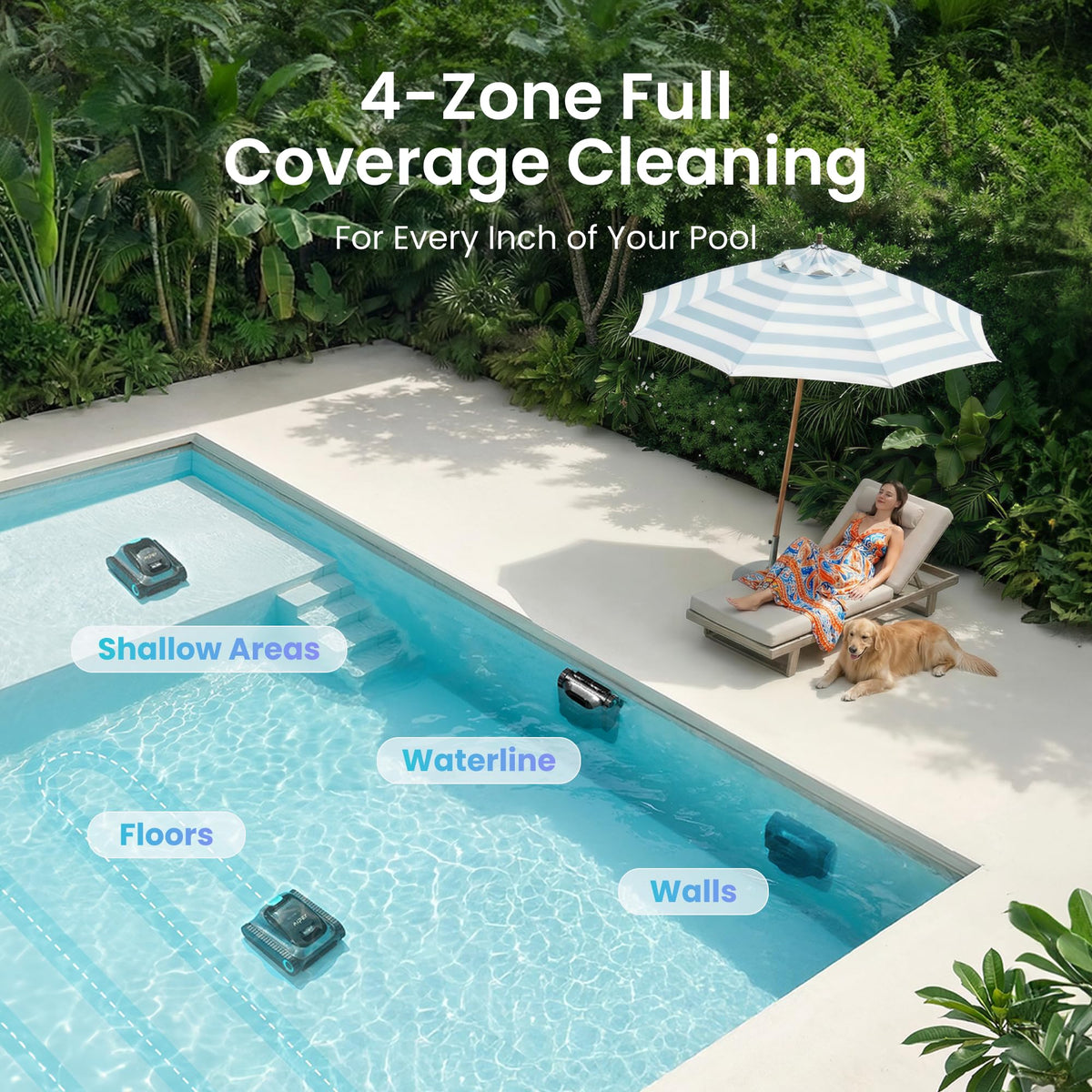 Aiper Scuba S1 2026 Robotic Pool Cleaner,Floor/Wall/Waterline/Shallow Area Cleaning, Double Filtration, Adaptive Navigation, High-Precision Sensors, App Support-Teal