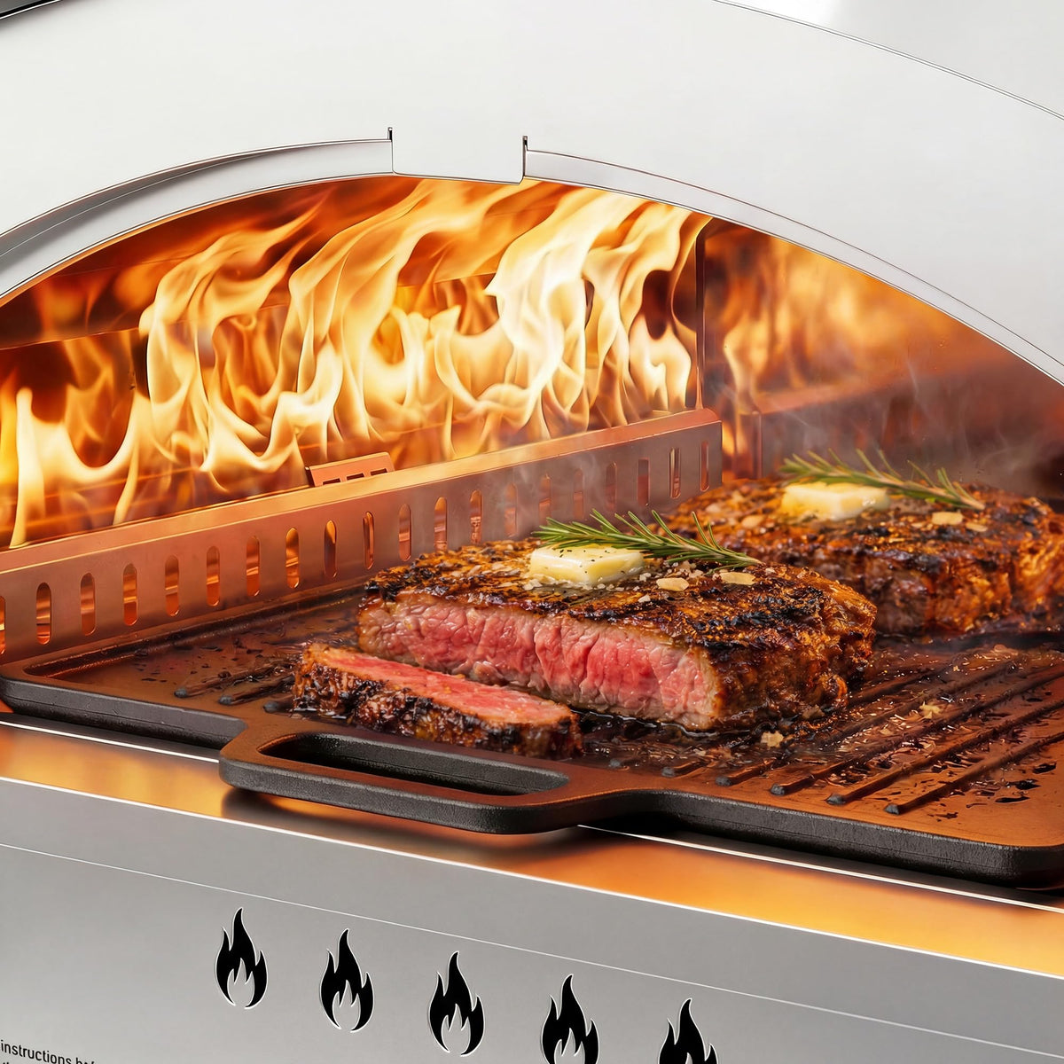 BIG HORN Gas Pizza Oven, Portable Propane Pizza Oven with 15 inch Pizza Stone, Stainless Steel Pizza Maker for Outdoor Cooking