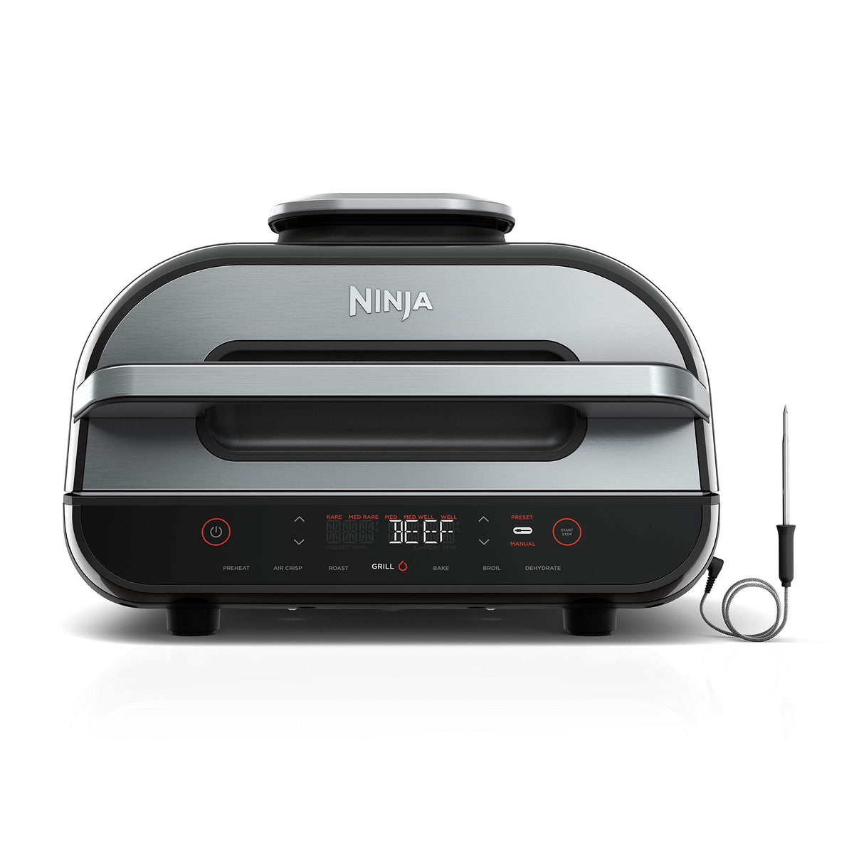Ninja Foodi Smart 6-in-1 Indoor Grill & Air Fryer, 4 Qt, Black/Grey, FG551