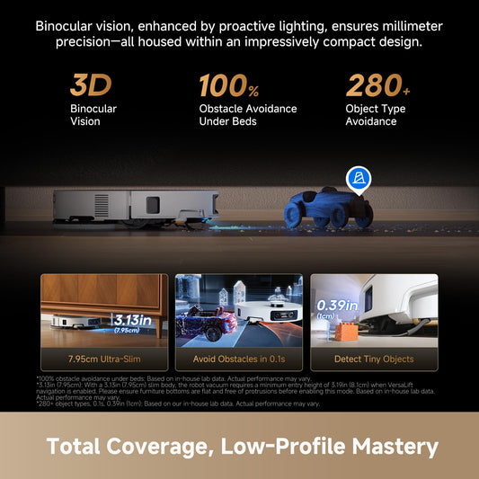 dreame X60 Ultra Robot Vacuum, Dual Al Cameras 280+ Obstacles Recognition