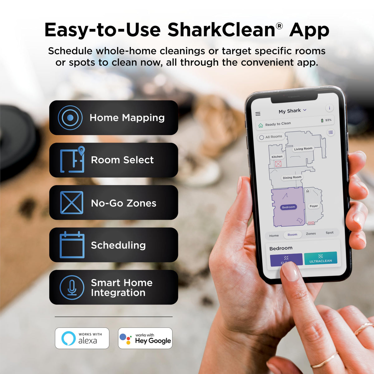 Shark AV2501AE AI Robot Vacuum with XL HEPA Self-Empty Base, Bagless, 60-Day Capacity, LIDAR Navigation, Perfect for Pet Hair, Compatible with Alexa, Wi-Fi Connected, Carpet & Hard Floor, Black