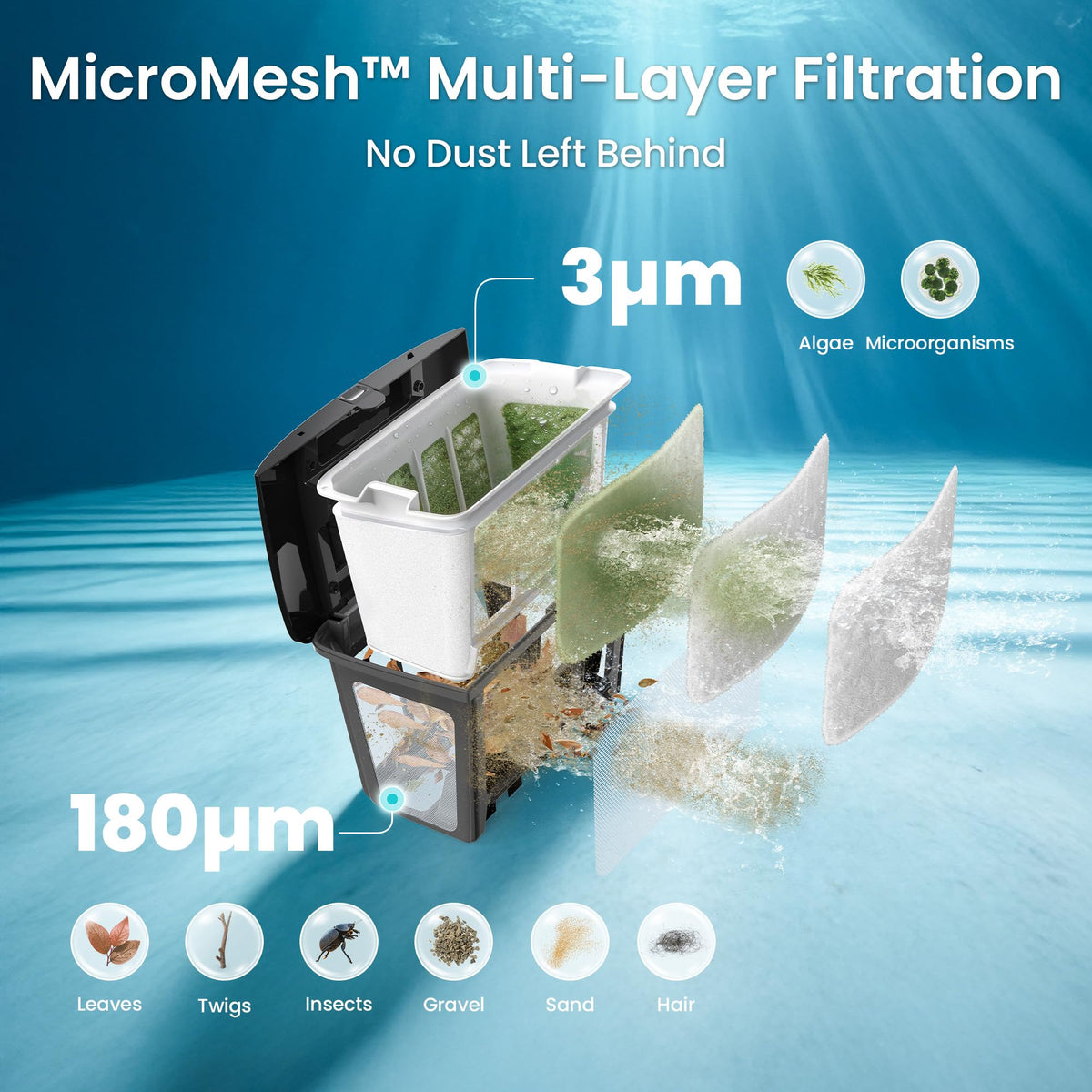 Aiper Scuba S3 Robotic Pool Cleaner with Auto-Parking & Alerts, Azure