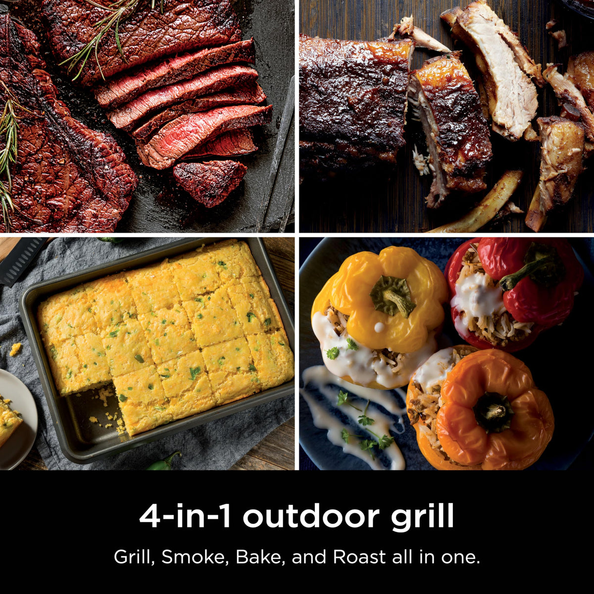Ninja Woodfire Outdoor Grill & Smoker, 3-in-1 BBQ, Bake & Roast, OG301