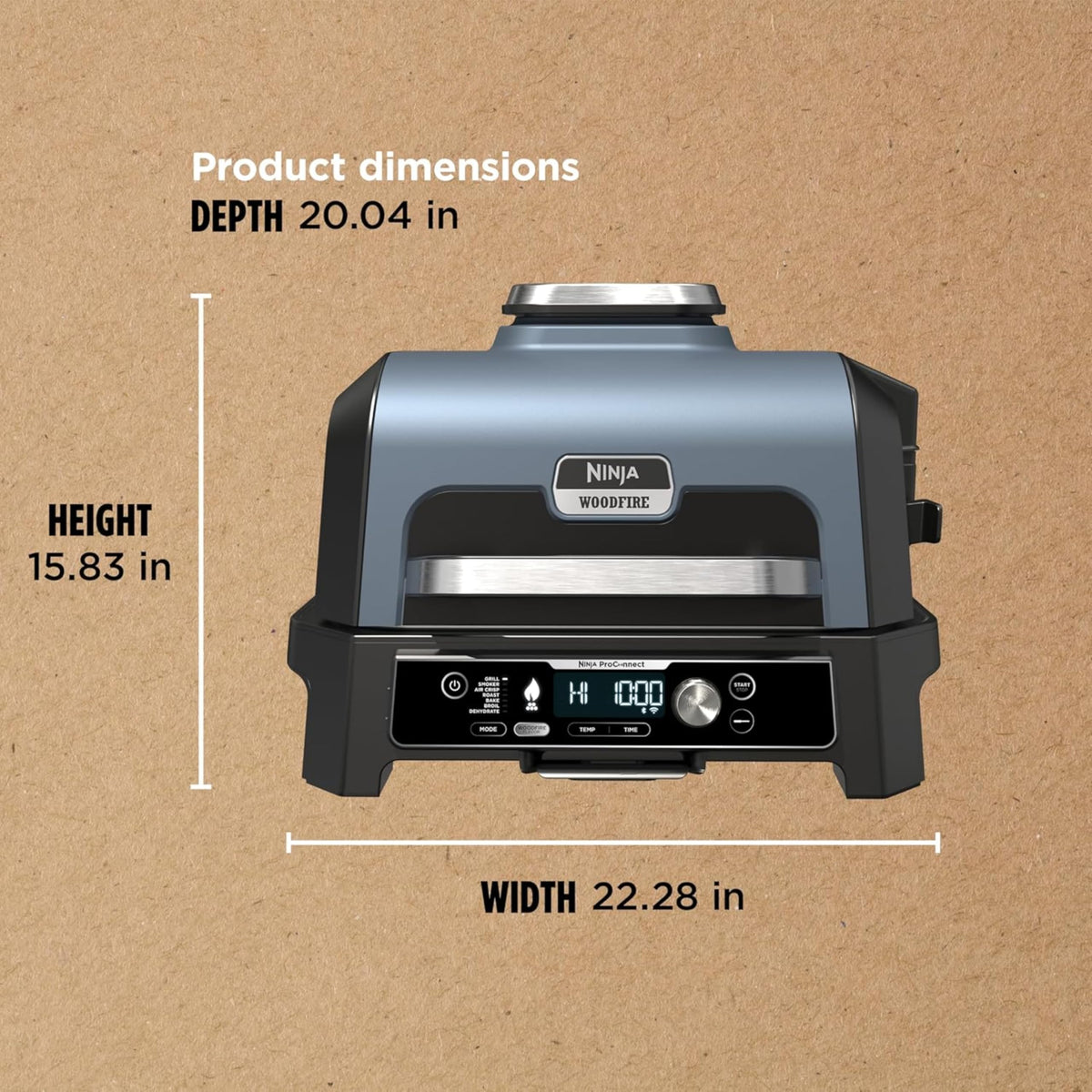 Ninja Woodfire ProConnect Premium XL Outdoor Grill & Smoker, Black & Gold