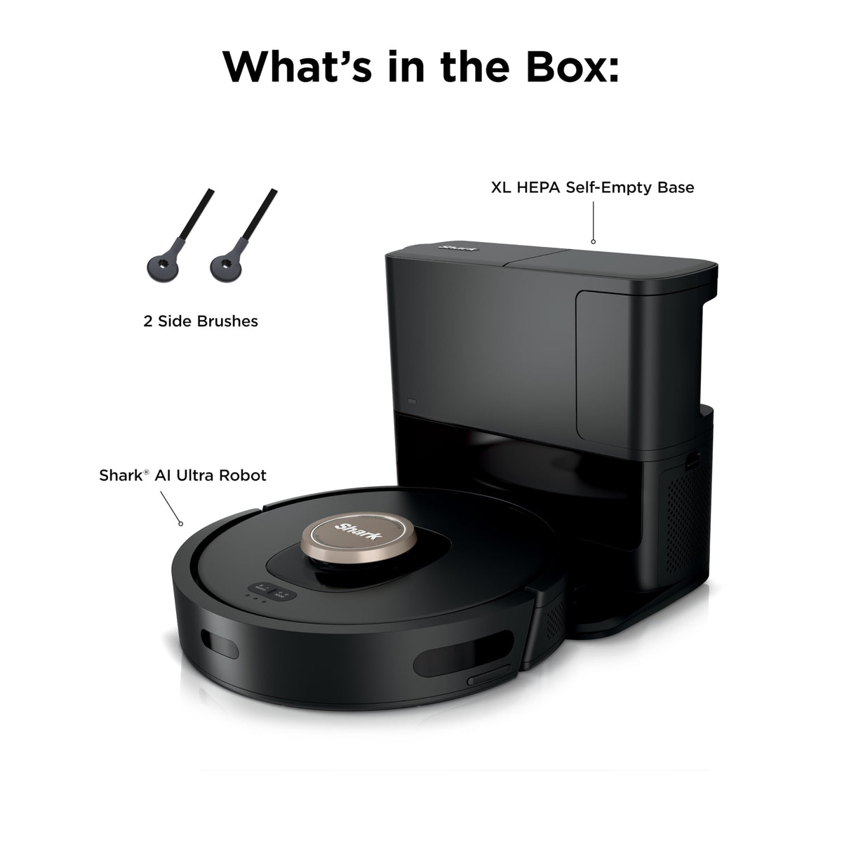 Shark AV2501AE AI Robot Vacuum with XL HEPA Self-Empty Base, Bagless, 60-Day Capacity, LIDAR Navigation, Perfect for Pet Hair, Compatible with Alexa, Wi-Fi Connected, Carpet & Hard Floor, Black