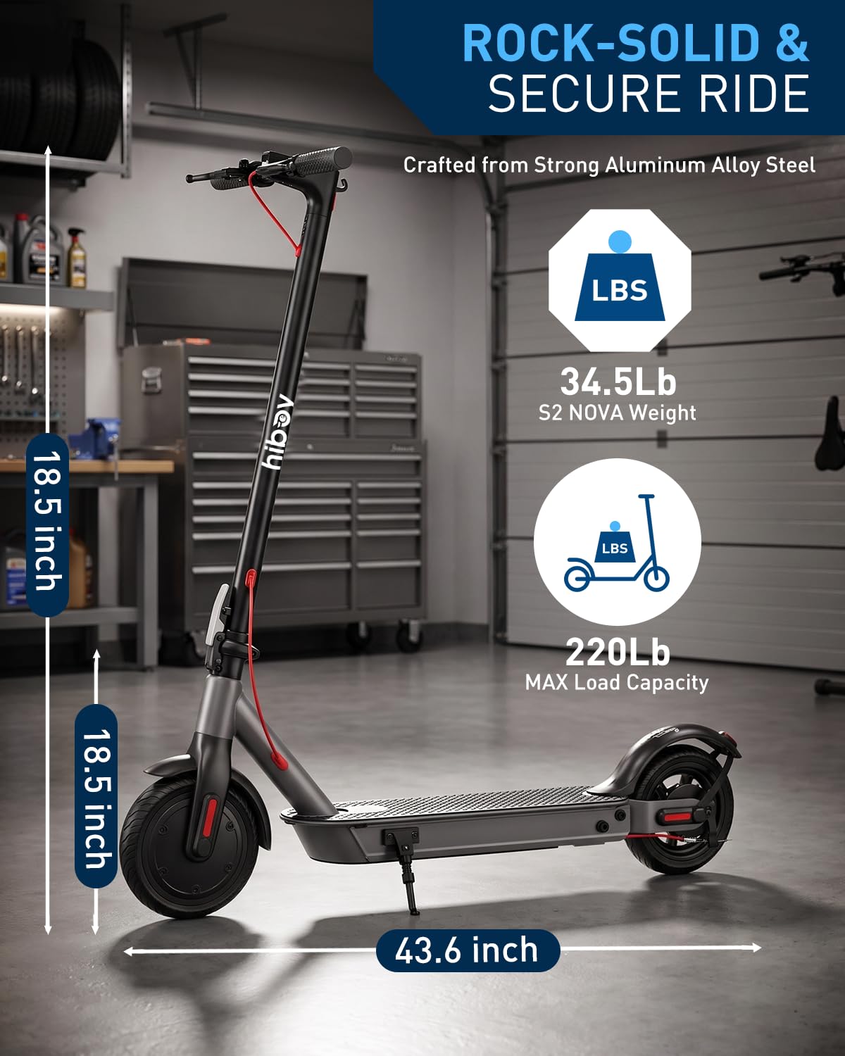 Hiboy S2 NOVA Electric Scooter, 430W Peak Motor, 19 MPH, 20-Mile Range