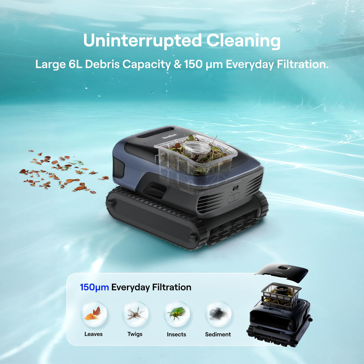 Beatbot Sora 70 AI Navigation Pool Vacuum Robot Full-Coverage Pool Cleaning