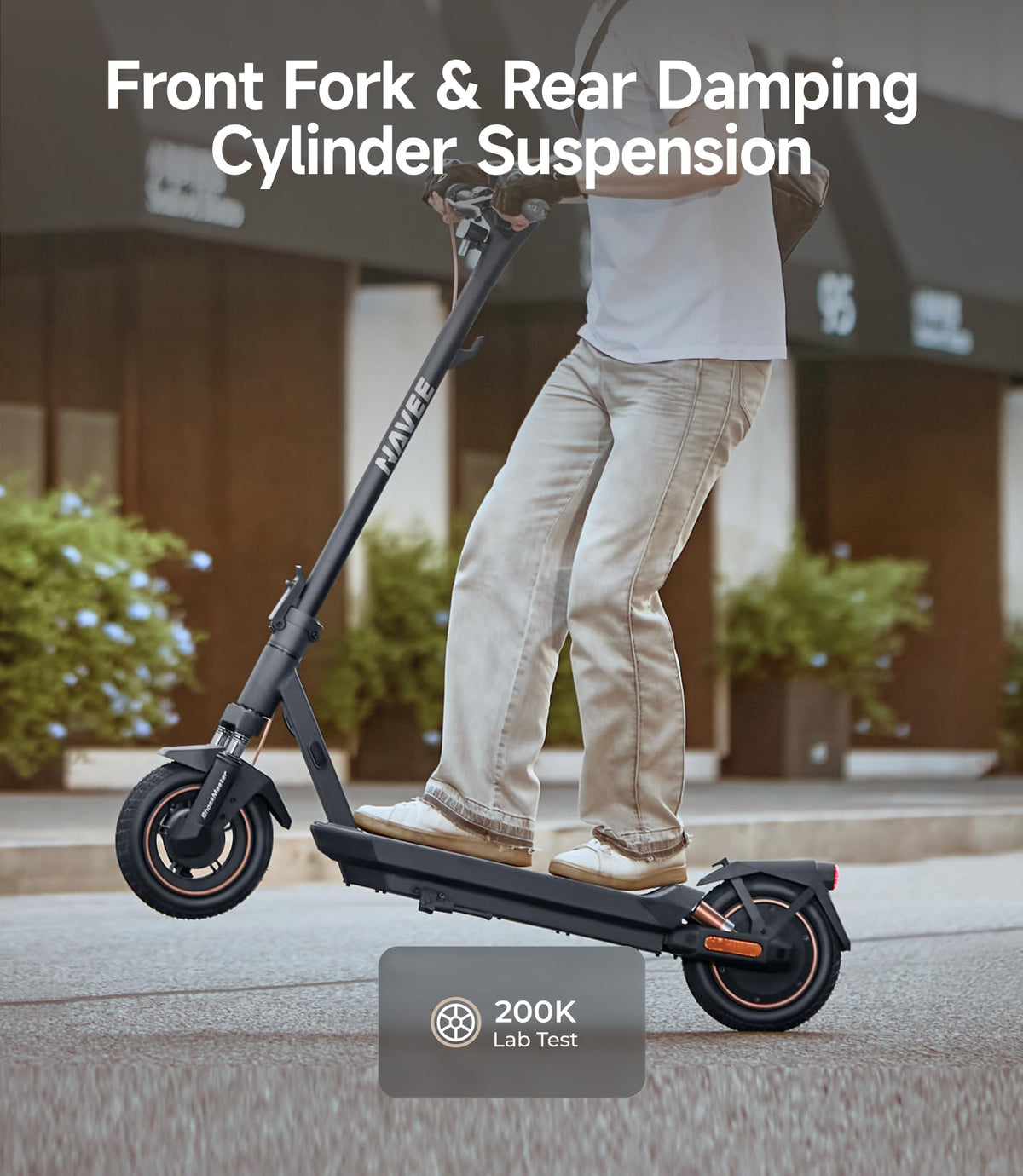 NAVEE GT3 Electric-Scooter-Adults, e Scooter, Fast 19.9 Mph, 700w 500w Motor with Suspension, Long Range 30 Miles, 10 inch Tires All Terrain, Foldable for Commuter Men Adult Teens Students Heavy Duty
