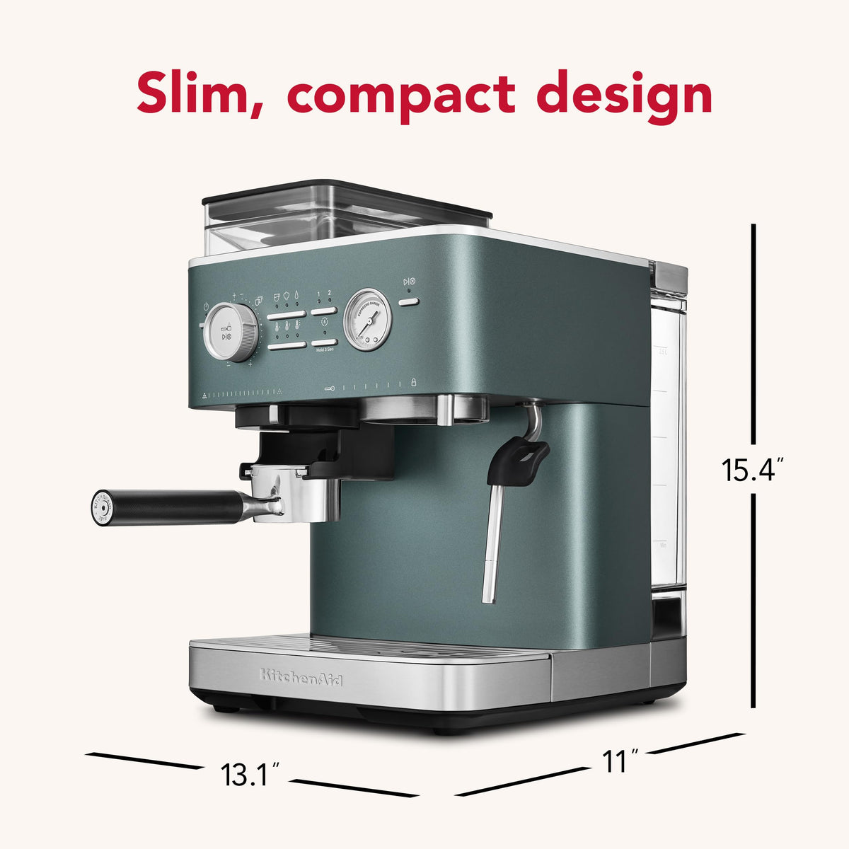 KitchenAid Semi-Auto Espresso Machine, Burr Grinder, 2.5L, Juniper