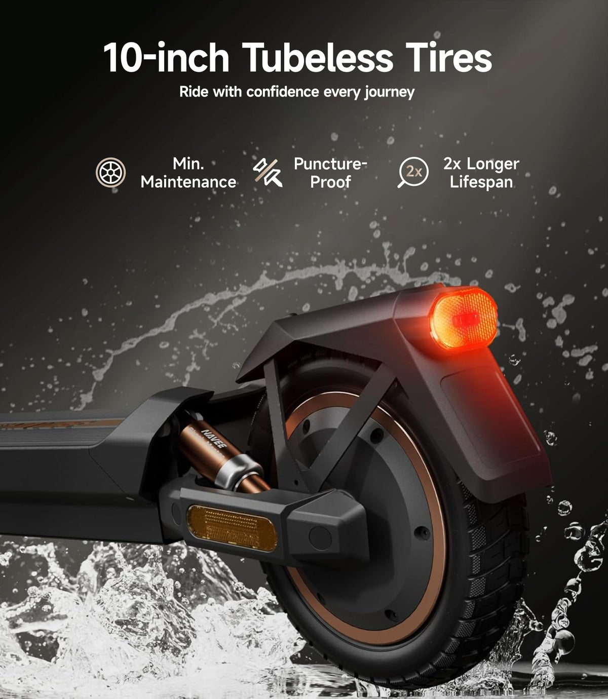 NAVEE GT3 Electric-Scooter-Adults, e Scooter, Fast 19.9 Mph, 700w 500w Motor with Suspension, Long Range 30 Miles, 10 inch Tires All Terrain, Foldable for Commuter Men Adult Teens Students Heavy Duty