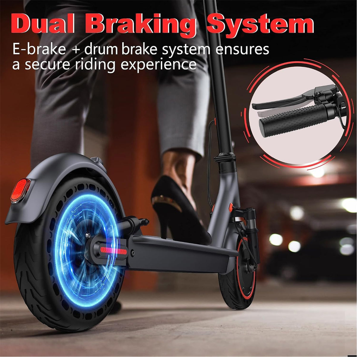 Maxshot Electric Scooter, 8.5" /10" /14" Tire, 16/19/22 Mph Top Speed, 12/16/21/27/28/49/50 Miles Long Range, Folding Escooter for Adults and Kids with Seat Bag, Dual Braking, Dual Suspension, App