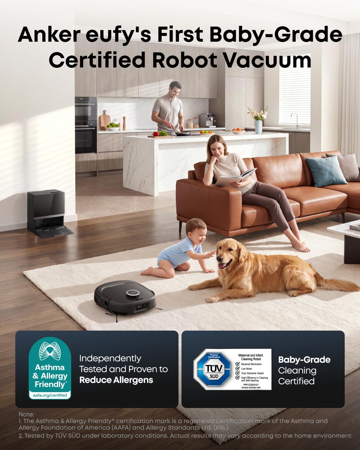 eufy Omni E35 Robot Vacuum and Mop Combo, Baby-Grade Clean, 35,000 Pa