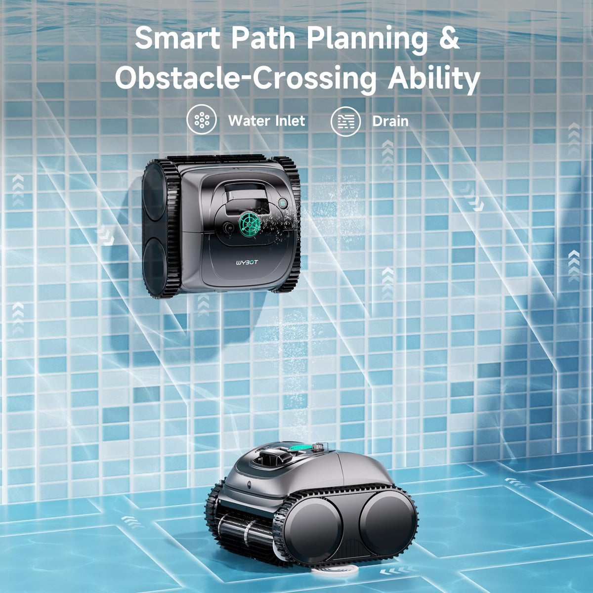 WYBOT C1 Cordless Robotic Pool Vacuum for Inground Pools, Professional