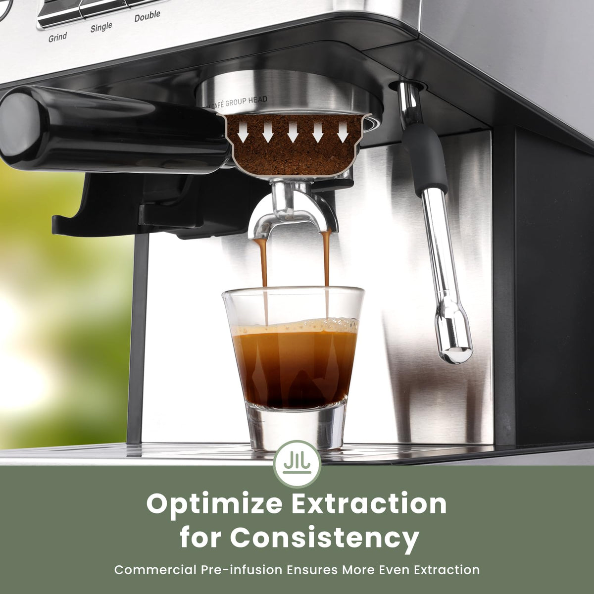 Gevi 20 Bar Espresso Machine with Grinder & Steam Wand for Latte Cappuccino