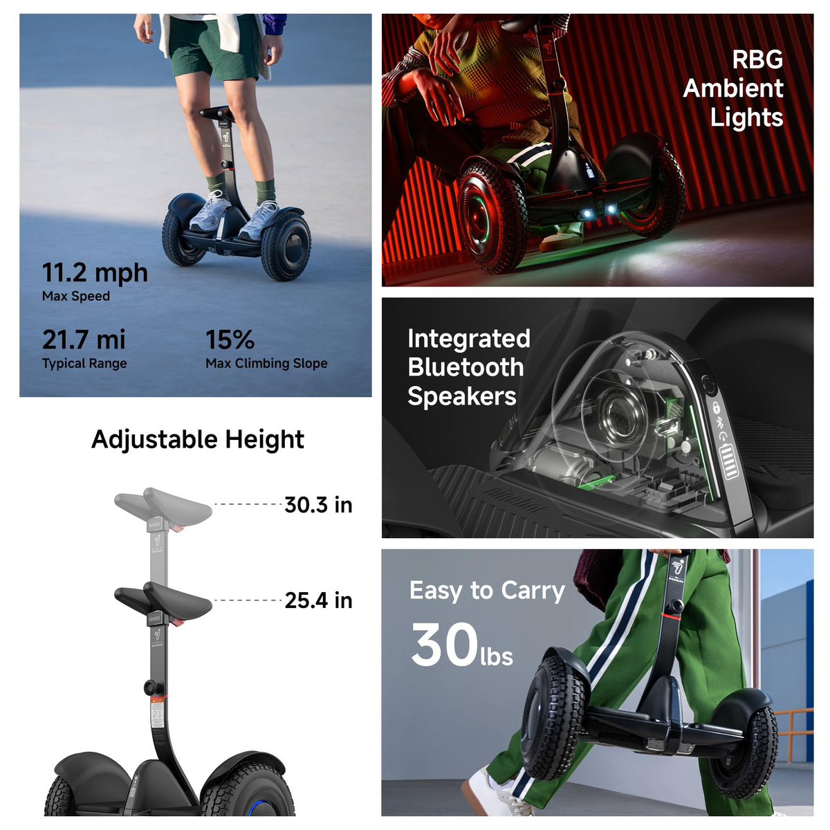 Segway Ninebot S2 Electric Self-Balancing Scooter, UL Certified