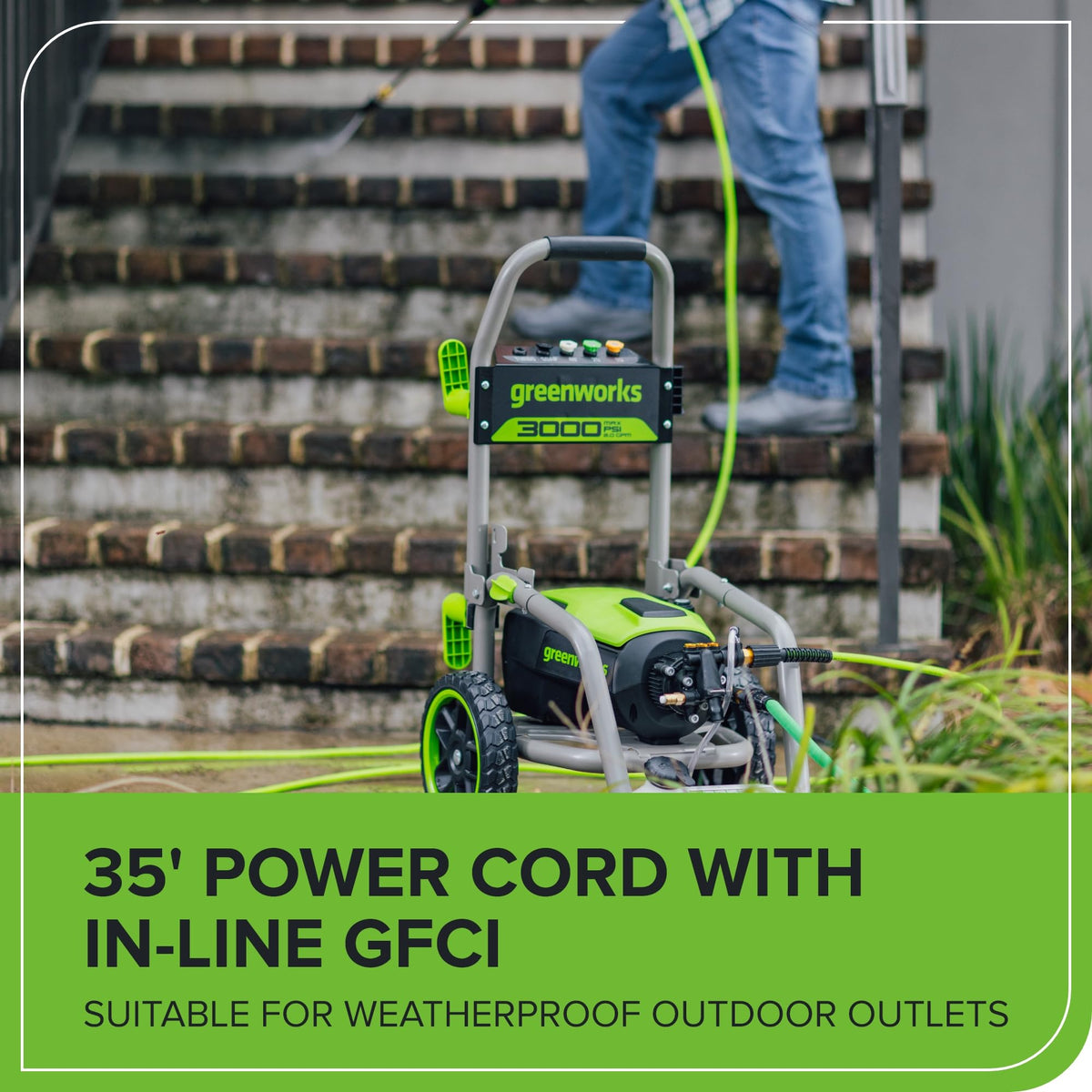 Greenworks 3000 PSI (2.0 GPM Max) Brushless Electric Pressure Washer