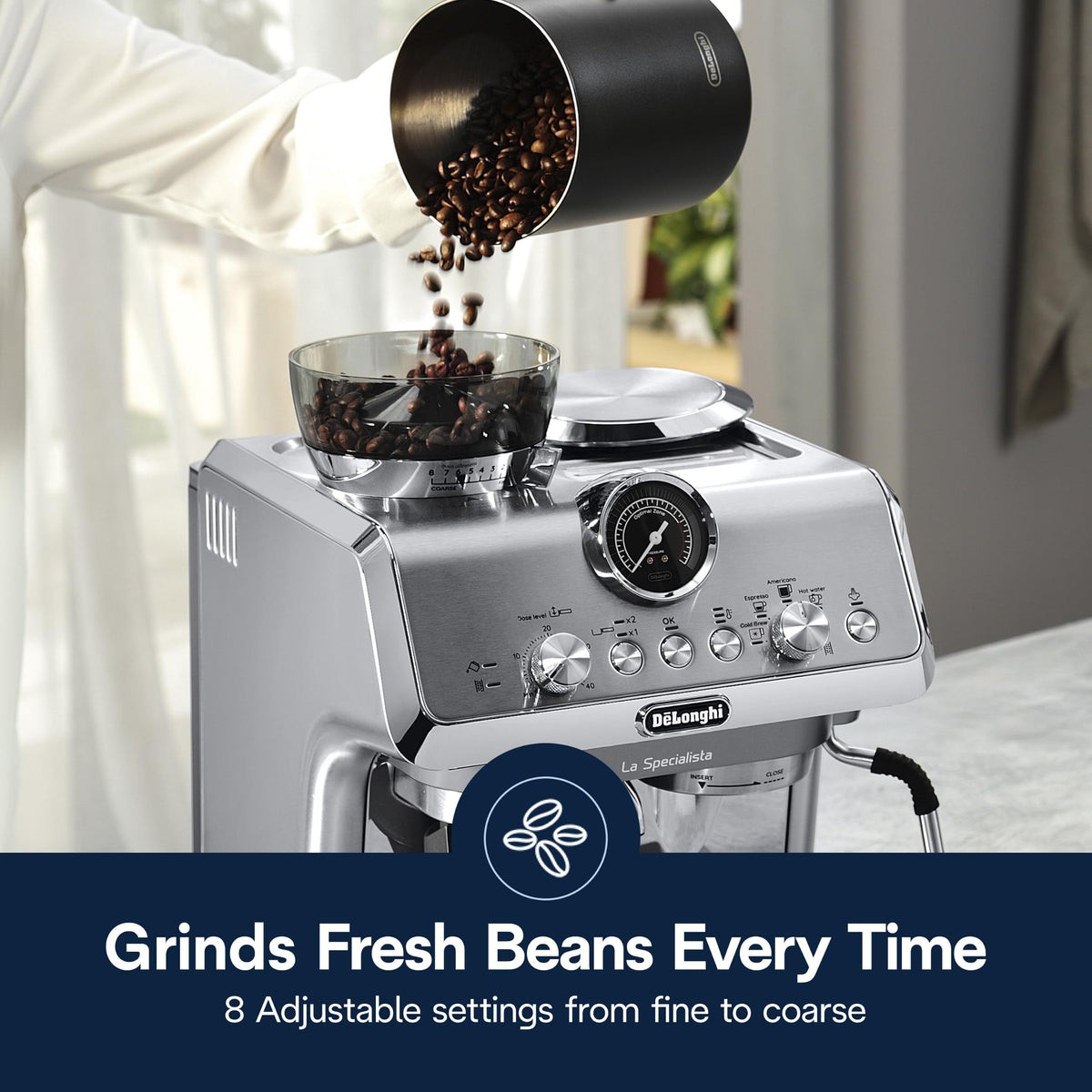 De'Longhi La Specialista Arte Evo Espresso Machine with Coffee Grinder