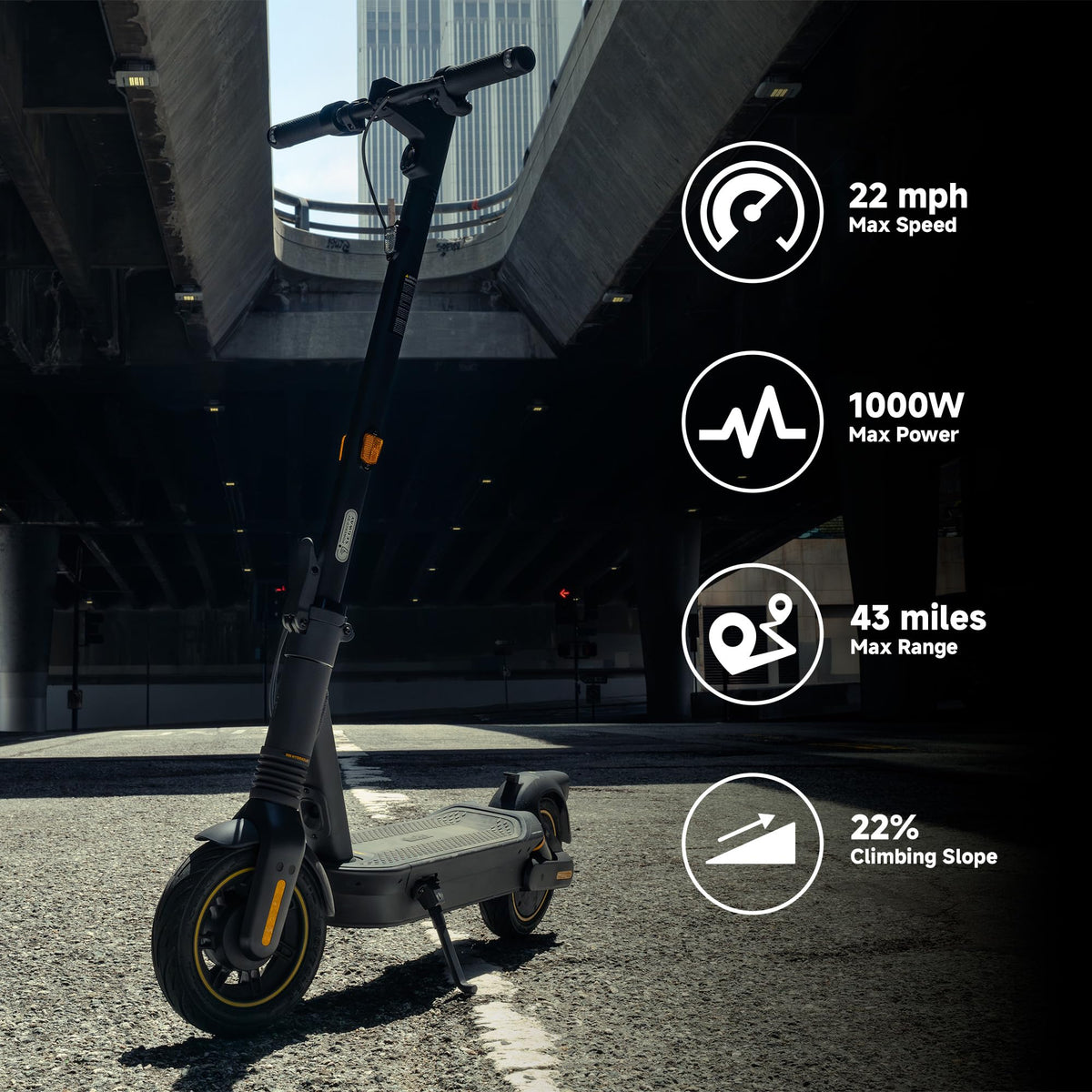 Segway Ninebot MAX G2 Electric KickScooter, Power by 1000W Motor, Up to 43 Miles Range and 22MPH, w/t 10-inch Tires , Dual Brakes & Suspension, Electric Scooter for Adults, UL-2272 Certified