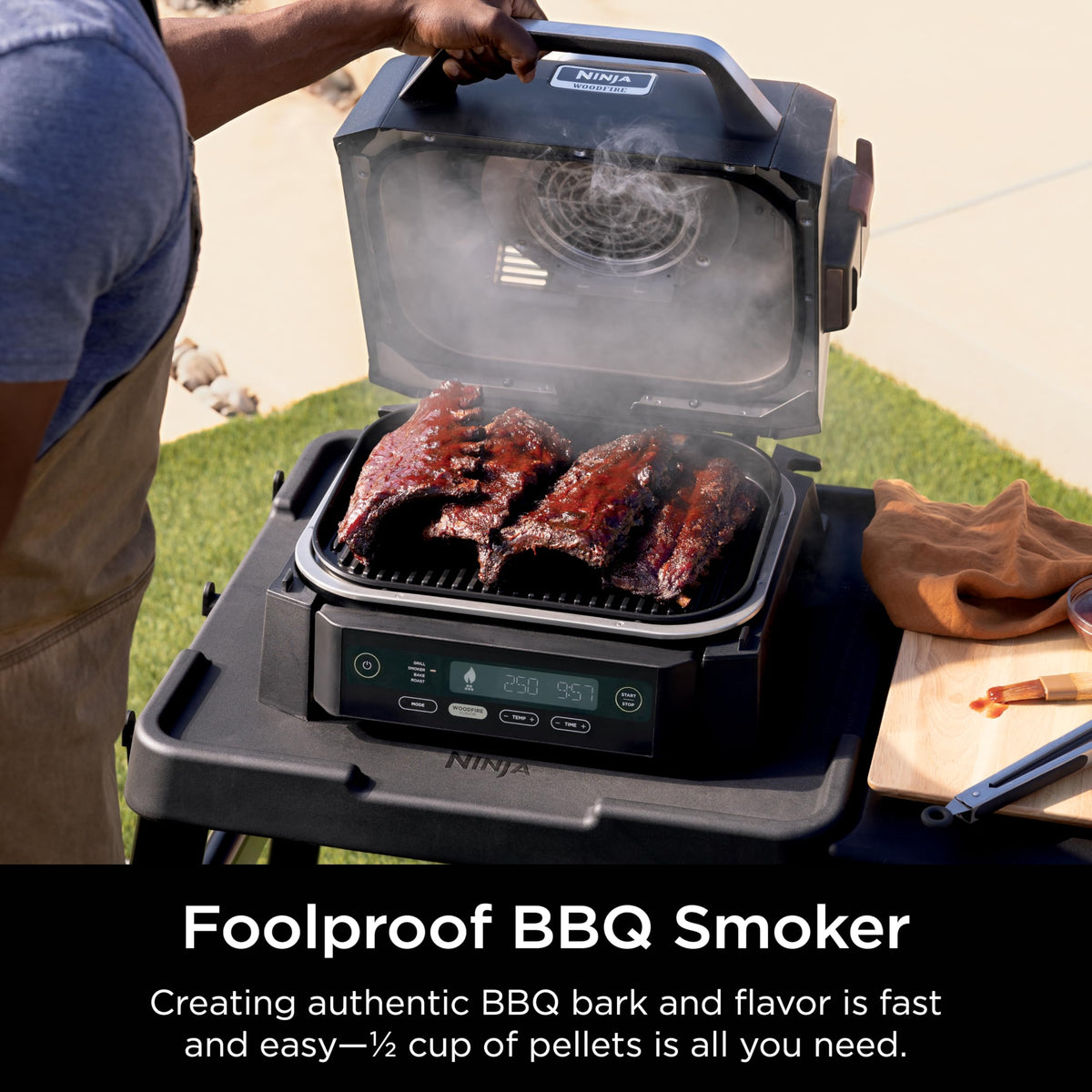 Ninja Woodfire Outdoor Grill & Smoker, 3-in-1 BBQ, Bake & Roast, OG301