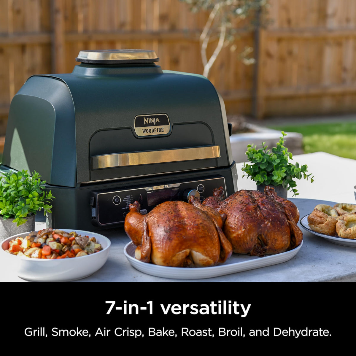 Ninja Woodfire ProConnect Premium XL Outdoor Grill & Smoker, Black & Gold