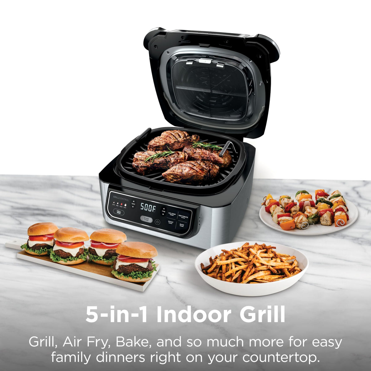 Ninja® Foodi® 5-in-1 XL Indoor Grill & Air Fryer, Black/Grey, AG301