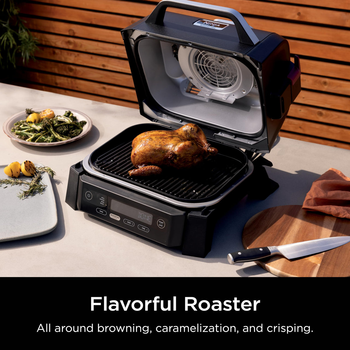 Ninja Woodfire Outdoor Grill & Smoker, 3-in-1 BBQ, Bake & Roast, OG301