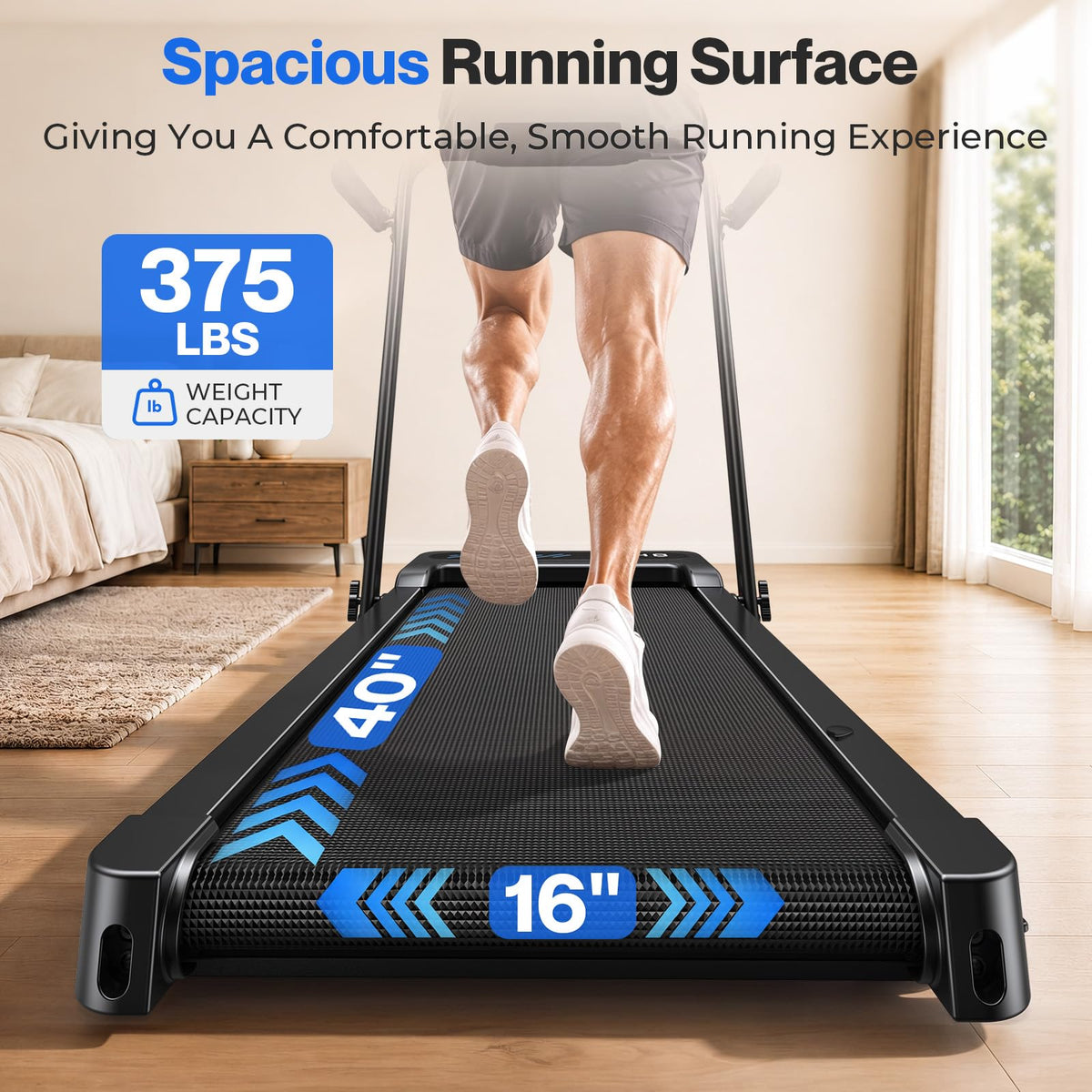 Cardirun Walking Pad with 12% Auto Incline & Handle Bar, Foldable Treadmill