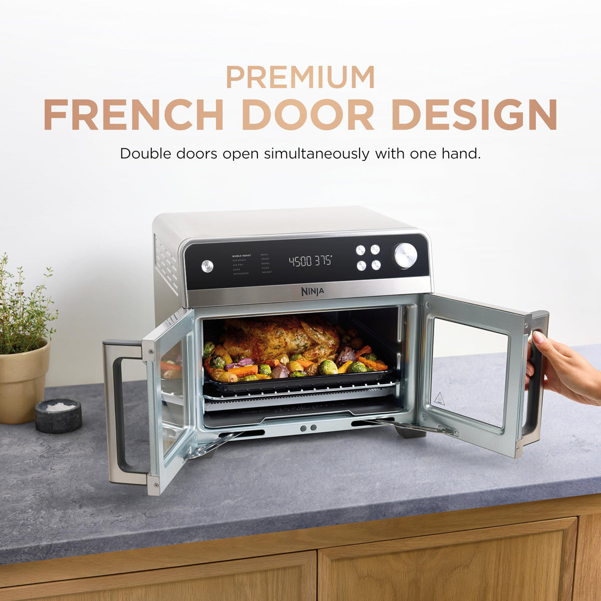 Ninja French Door Premier Air Fry Oven, 10-in-1, 20.3 Qt, Stainless, FO101