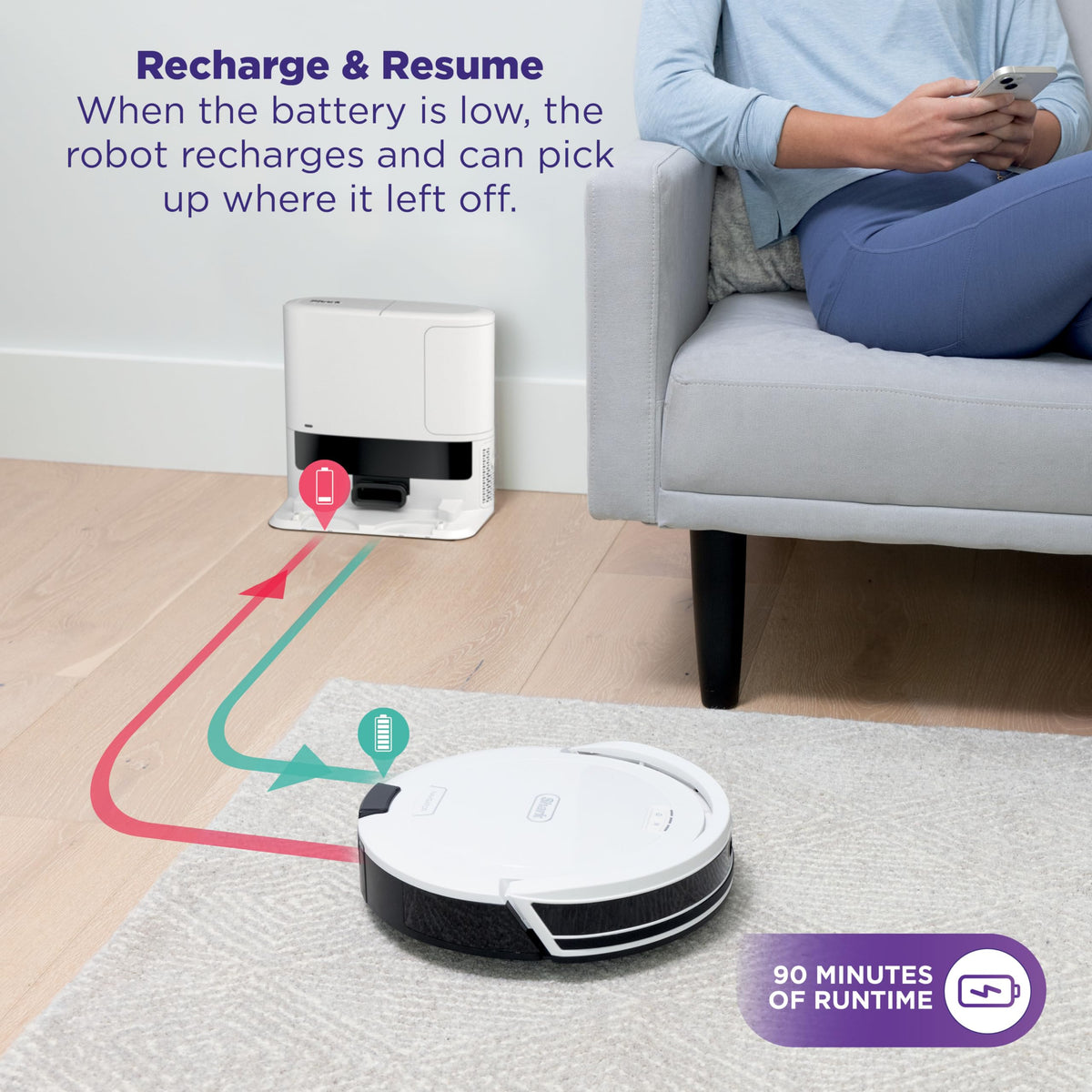 Shark Navigator Robot Vacuum, 30-Day Self-Emptying Base, White, AV2110S