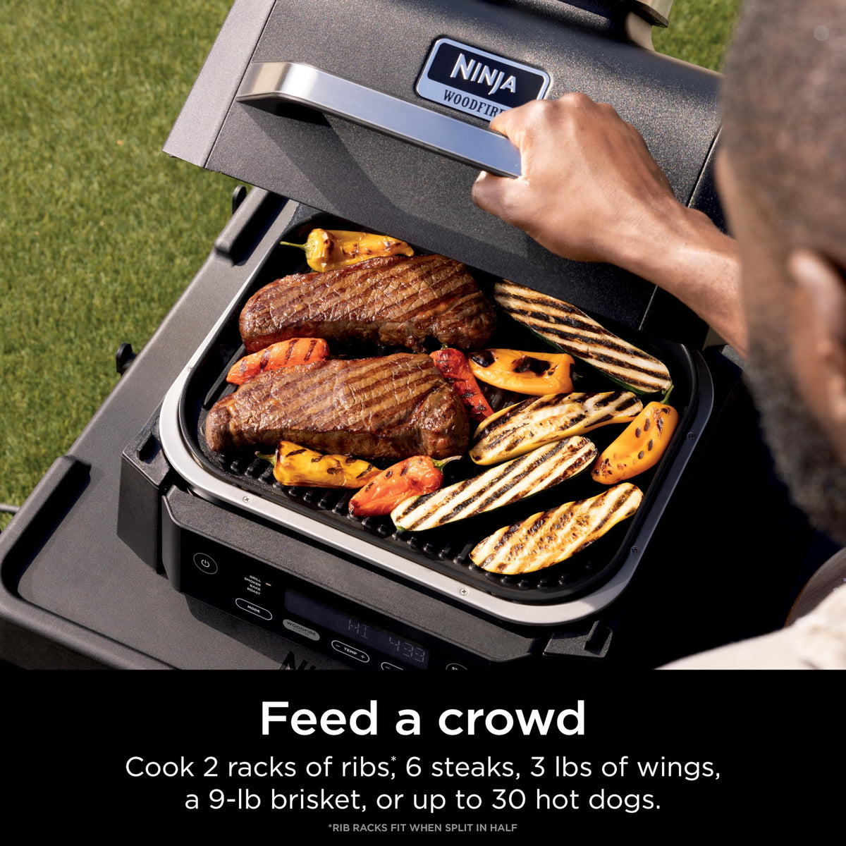 Ninja Woodfire Outdoor Grill & Smoker, 3-in-1 BBQ, Bake & Roast, OG301