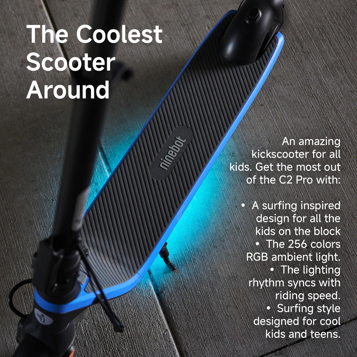 Segway C2 Pro Kids Electric Scooter for Ages 9+, UL Certified